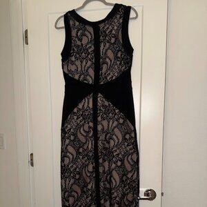 Petite Black Lace Midi Dress – Size Large